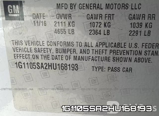 1G1105SA2HU168193 фото 10