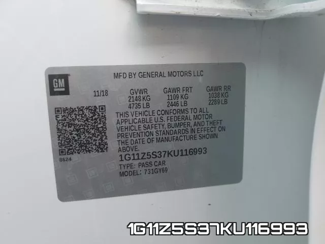 1G11Z5S37KU116993 фото 2