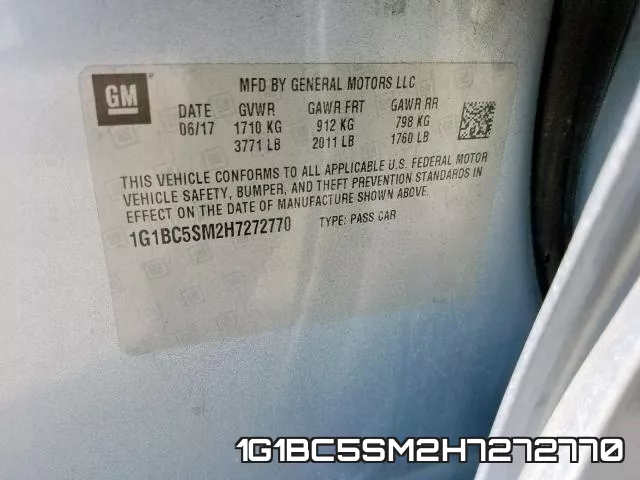 1G1BC5SM2H7272770 фото 2
