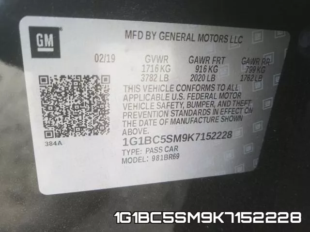 1G1BC5SM9K7152228 фото 2