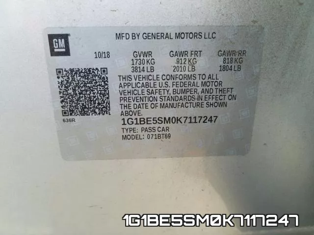 1G1BE5SM0K7117247 фото 2