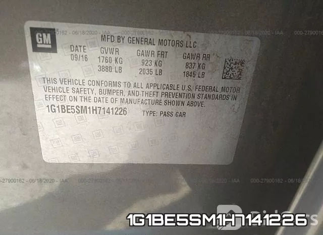 1G1BE5SM1H7141226 фото 10