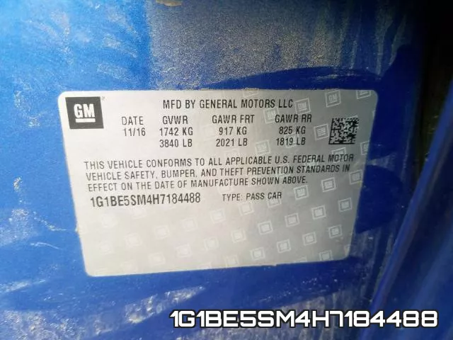 1G1BE5SM4H7184488 фото 2