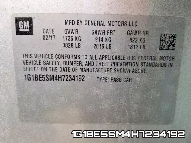 1G1BE5SM4H7234192 фото 2