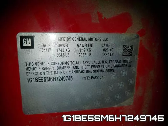 1G1BE5SM6H7249745 фото 2