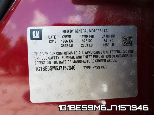 1G1BE5SM6J7157346 фото 2