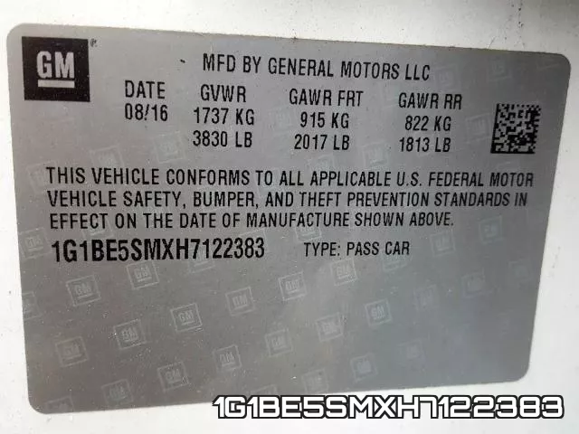 1G1BE5SMXH7122383 фото 2