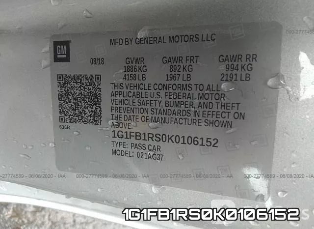 1G1FB1RS0K0106152 фото 10