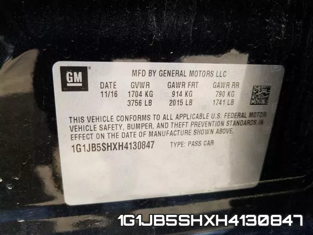 1G1JB5SHXH4130847 фото 2