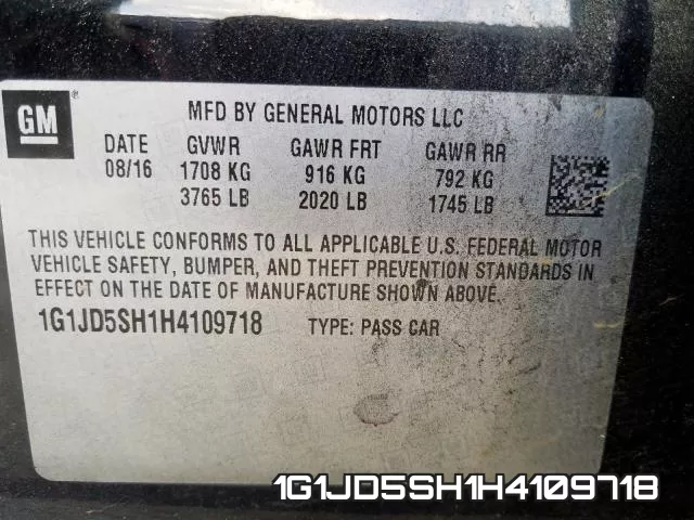 1G1JD5SH1H4109718 фото 2