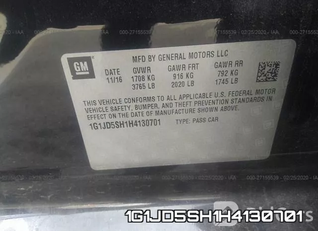 1G1JD5SH1H4130701 фото 10