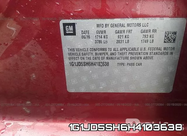 1G1JD5SH6H4103638 фото 10