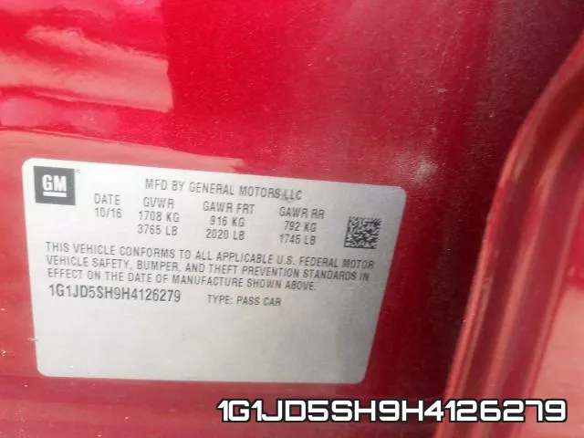 1G1JD5SH9H4126279 фото 2