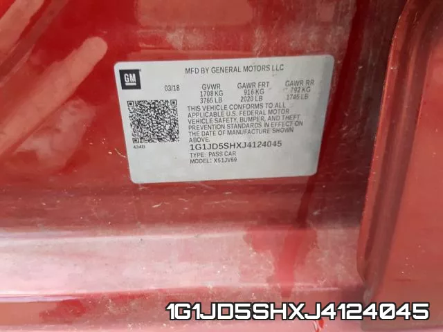 1G1JD5SHXJ4124045 фото 2