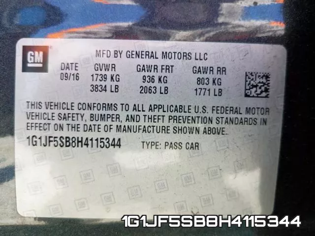 1G1JF5SB8H4115344 фото 2