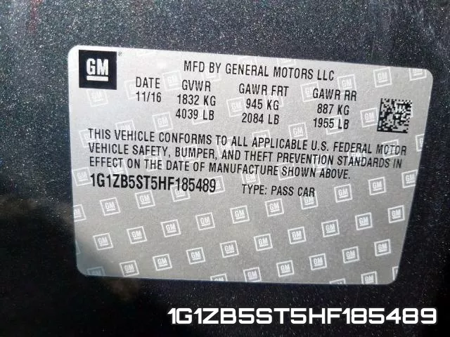 1G1ZB5ST5HF185489 фото 2