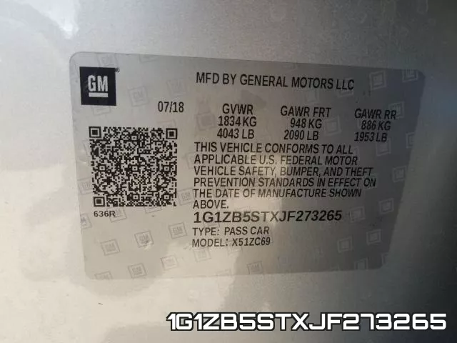 1G1ZB5STXJF273265 фото 2