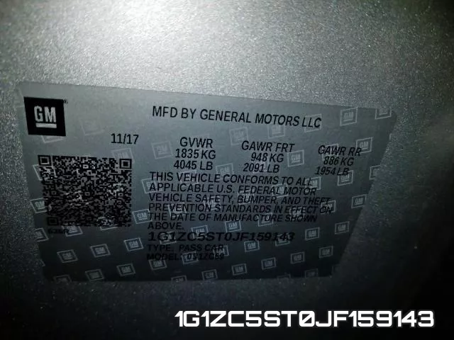 1G1ZC5ST0JF159143 фото 2