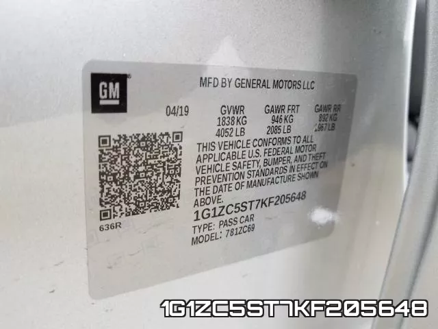 1G1ZC5ST7KF205648 фото 2