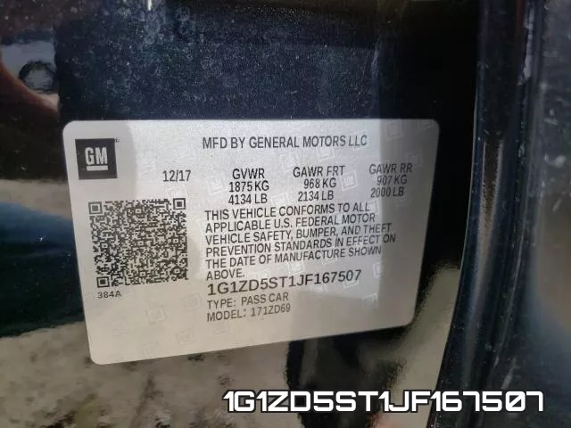 1G1ZD5ST1JF167507 фото 2