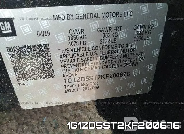 1G1ZD5ST2KF200676 фото 10