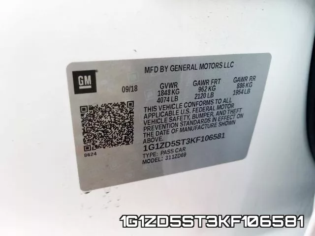 1G1ZD5ST3KF106581 фото 2