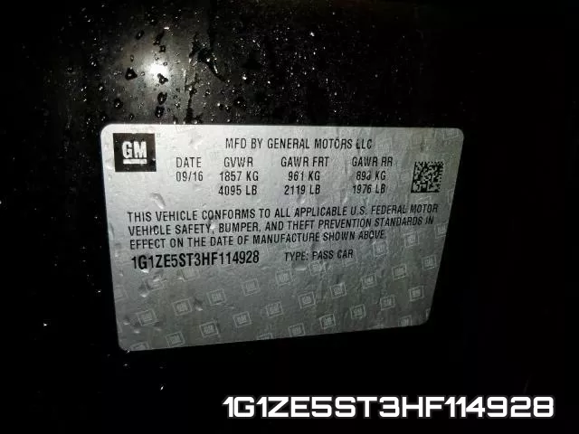 1G1ZE5ST3HF114928 фото 2