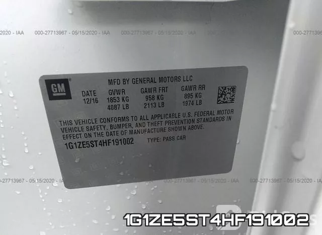 1G1ZE5ST4HF191002 фото 10