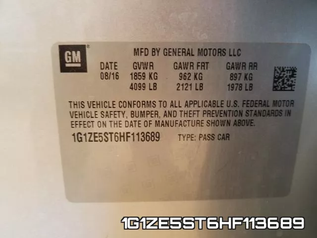 1G1ZE5ST6HF113689 фото 2