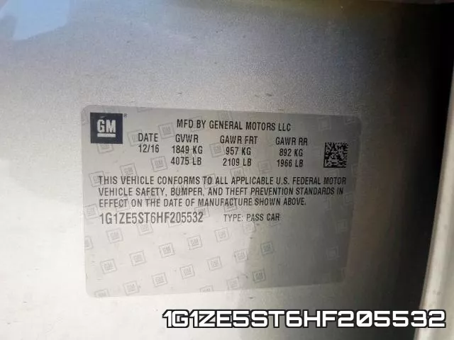 1G1ZE5ST6HF205532 фото 2