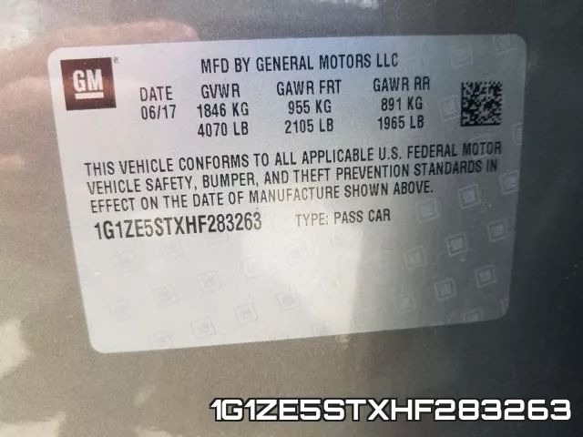 1G1ZE5STXHF283263 фото 2