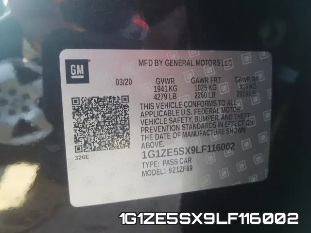 1G1ZE5SX9LF116002 фото 2