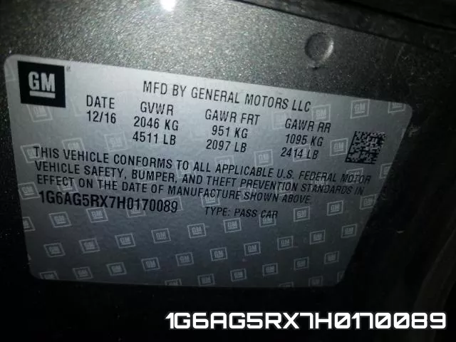 1G6AG5RX7H0170089 фото 2