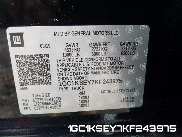 1GC1KSEY7KF243975 фото 2