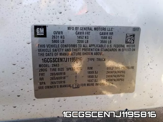 1GCGSCEN7J1195816 фото 2