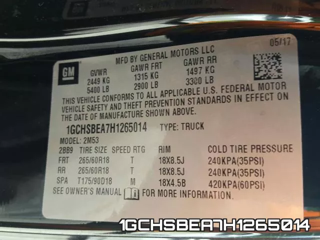 1GCHSBEA7H1265014 фото 2