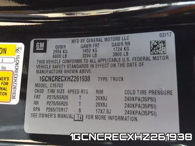 1GCNCRECXHZ261938 фото 2