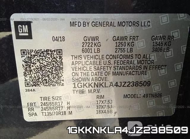 1GKKNKLA4JZ238509 фото 10