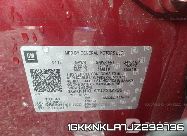 1GKKNKLA7JZ232736 фото 10