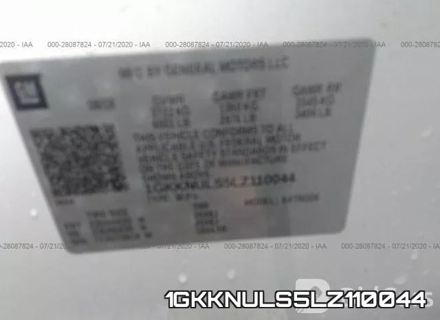 1GKKNULS5LZ110044 фото 10