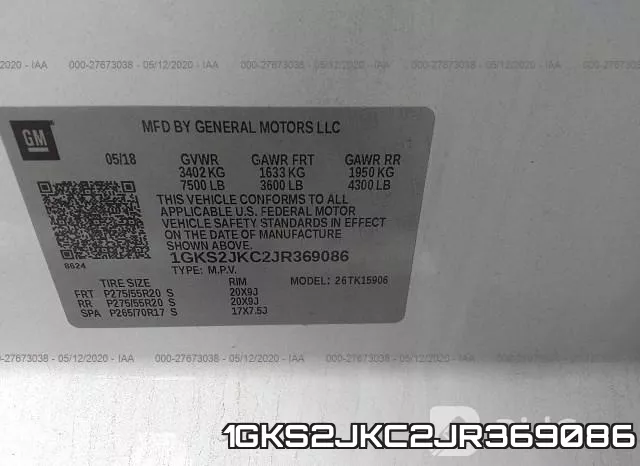 1GKS2JKC2JR369086 фото 10
