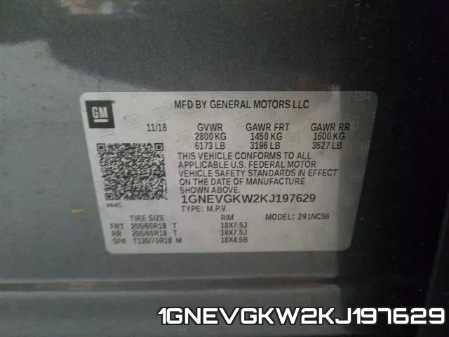 1GNEVGKW2KJ197629 фото 2