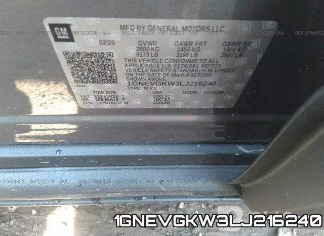 1GNEVGKW3LJ216240 фото 10