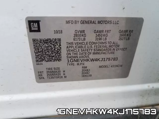 1GNEVHKW4KJ175783 фото 2