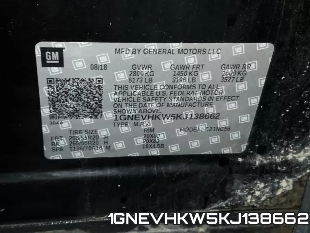 1GNEVHKW5KJ138662 фото 2