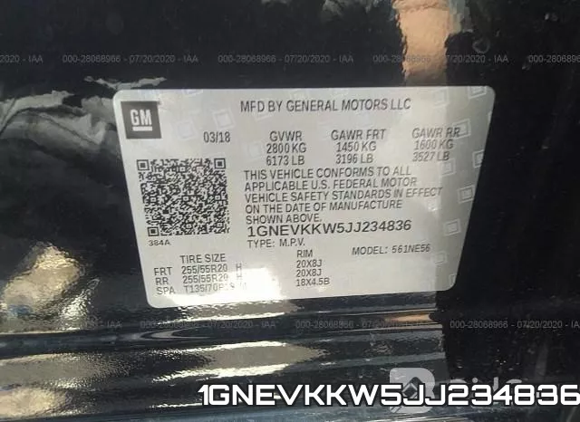 1GNEVKKW5JJ234836 фото 10