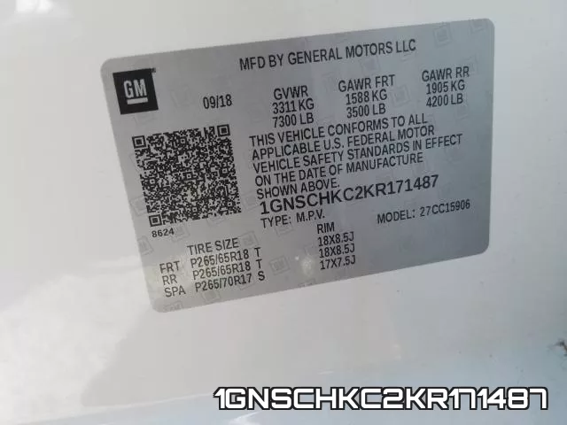 1GNSCHKC2KR171487 фото 2
