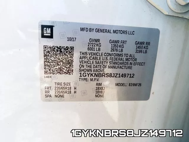 1GYKNBRS8JZ149712 фото 2