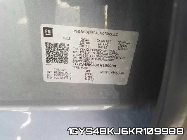 1GYS4BKJ6KR109988 фото 2