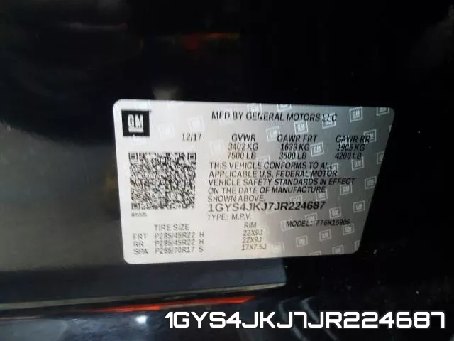 1GYS4JKJ7JR224687 фото 2